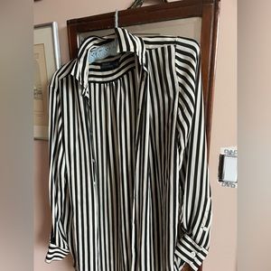 Ralph Lauren pure silk shirt. Black/cream